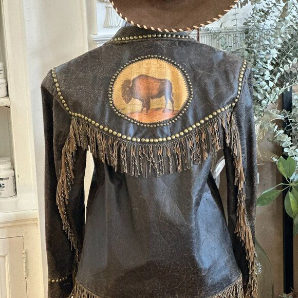 Limited Edition Double D Distressed Leather Jacket Buffalo - Picture 6 of 8